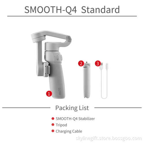Zhiyun Smooth Q4 3 Axis Smartphone Gimbal Stabilizer with Light Auto Inception Object Tracking